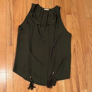 Lily White Green Tassel Tank Top